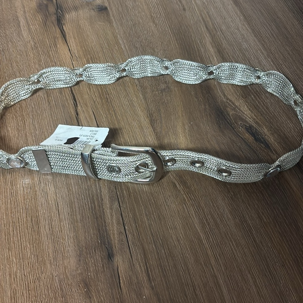 Chico's Silver Mesh and Rhinestones Belt Size Small